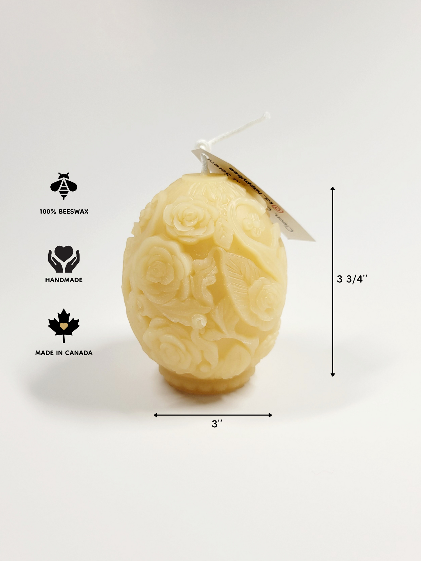 Rose Garden Beeswax Candle