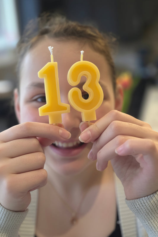 Number Beeswax Party Candle