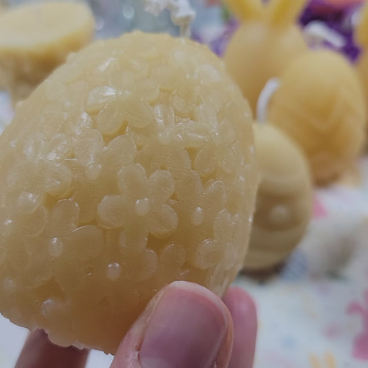 Floral Blossom Egg Beeswax Candle
